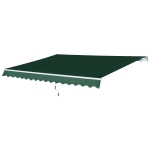 Outsunny 12' x 8' Outdoor Patio Manual Retractable Exterior Window Awning - Green