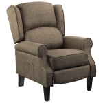 HOMCOM Wingback Heated Vibrating Accent Sofa Vintage Upholstered Massage Recliner Chair Push-back with Remote Controller - Light Brown