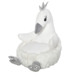 Qaba Animal Kids Sofa Chair Cartoon Cute Swan Stuffed with Armrest Flannel PP Cotton 22" x 16.5" x 22" White
