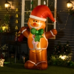 HOMCOM 6' Christmas Inflatable Gingerbread Man Blow Up LED Outdoor Decoration