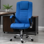 Vinsetto Office Chair 360° Swivel Chair Adjustable Height Tilt Function Linen, Blue