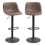 HOMCOM Heavy Metal Base Swivel Counter Height Dining Chairs with 360 Movement, Set of 2