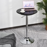 HOMCOM Round Cocktail Bar Table Metal Base Tall Bistro Pub Desk Adjust Counter Height
