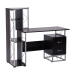 HOMCOM 52” Multi-Level Computer Workstation Office Desk - Black