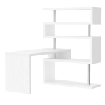 HOMCOM Hollow Core Hobby Desk Corner Rotating Shelf Computer Table Combo 4 Tier, White