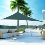 Outsunny Triangle 10' Sun Shade Sail Canopy Shelter Green +Carrying bag