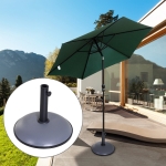 Outsunny Outdoor Umbrella Stand Pentagonal Rolling Base with 2 Wheels Heavy Duty Fitting Φ1.25"-Φ2" Umbrella Poles Concrete Filled Black(c-1)