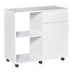 HOMCOM Filing Cabinet/Printer Stand with Open Storage Shelves, for Home or Office Use, Including an Easy Drawer - White
