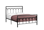 Monarch 56" Contemporary Veritcal Slat Arch Accent Metal Bed Frame - Full Size - Black Finish