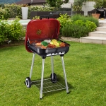 Outsunny 22" Barbecue Grill Charcoal Kettle Portable Outdoor BBQ Grilling