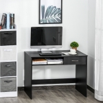 HOMCOM Modern Wooden Computer Study Desk with Drawer & Storage Shelf Home Office