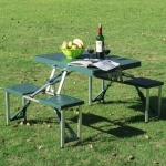 Outsunny Folding Picnic Table Chair Set Portable Junior Outdoor Seating Bench Dark Green