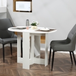 HOMCOM Folding Drop Leaf Dining Table Foldable Bar Table for Small Kitchen, Dining Room, White