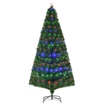 HOMCOM 7ft Fiber Optic Artificial Fir Christmas Tree, LED Pre-Lit Holiday Decoration with 280 Lights and Branch Tips