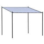 Outsunny 10' x 9.5' x 9.5' Outdoor Wall Patio Gazebo Canopy with PVC Coated Polyester Roof, Steel Frame, & Spacious Build, Grey