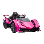 Aosom Lamborghini GT 12V Kids Ride-On Toy, Battery Powered Sports Car w/ Remote, Pink