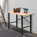HOMCOM Fir Wood Work Table High Stability Heavy Duty Large Tabletop Garage Kitchen