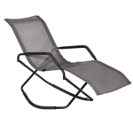 Outsunny Garden Rocking Sun Lounger Folding Reclining Rocker Chair for Sunbathing, Brown