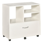 Vinsetto Office File Cabinet, Folder Paper Organizer w/ Wheels, Storage Drawer, White