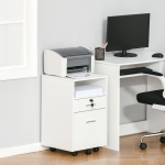 Vinsetto Mobile File Cabinet Home Filing Furniture with Lock, Drawers and Adjustable Partition for Office, Bedroom and Living Room, White