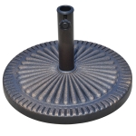 Outsunny Outdoor Umbrella Stand Pentagonal Rolling Base with 2 Wheels Heavy Duty Fitting Φ1.25"-Φ2" Umbrella Poles Concrete Filled Black(c-4)