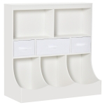 HOMCOM Toy Chest Kids Cabinet Freestanding Storage Organizer Bookcase with Drawer, White