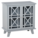 HOMCOM Accent Storage Cabinet Sideboard Serving Buffet Console with Fretwork Doors and Elevated Base, Grey