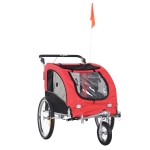 Aosom Elite II Pet Dog Bike Bicycle Trailer Jogger with Suspension, Red