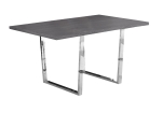 Monarch 59" x 36" Rectangular Wood-Look Finish Chrome Metal Leg Modern Dining Table - Grey