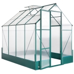 Outsunny 6' x 8' x 7' Walk-in Plant Polycarbonate Greenhouse Hobby Greenhouse for Backyard/Outdoor with Temperature Controlled Window