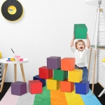 Soozier 12 Piece Soft Play Blocks Soft Foam Toy Building and Stacking Blocks for Kids