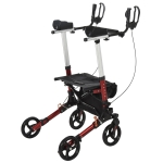 HOMCOM Adjustable Aluminum Rollator for The Old Medical Walker Wheelchair W/ Bag Armrest