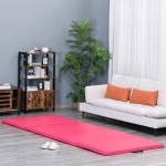 Soozier 4'x10'x2" Folding Gymnastics Tumbling Mat, Exercise Mat with Carrying Handles, Pink