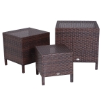 Outsunny 18"x18"x20" Square Garden Metal Bistro Table Outdoor Patio Coffee Side Desk, Black(c-4)