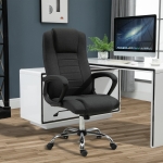 Vinsetto High Back Office Chair 360° Swivel Chair Adjustable Height Tilt Function Linen Black Grey