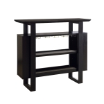 Monarch 48" Contemporary Wood Grain-Look Home Bar with Bottle and Glass Storage - Cappuccino Brown Finish