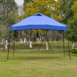 Outsunny 12' x 12' Garden Foldable Pop Up Gazebo Tent with Roller Bag & Vent Outdoor Party Wedding Canopy Blue