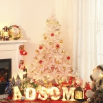 HOMCOM 7ft Artificial Christmas Tree Home Decoration Automatic Open White and Pink