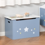 Qaba Kids Wooden Toy Storage Box Organizer Chest with Magnetic Hinge, Large Chest Space, & Groove Handle, Grey(c-2)