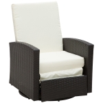 Outsunny Outdoor Rattan Wicker Swivel Recliner Lounge Chair - Coffee Brown