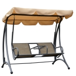 Outsunny 2 Person Outdoor Covered Porch Canopy Swing Bench Chair with Stand
