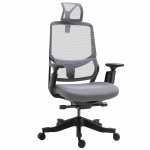 Vinsetto High-Back Office Computer Desk Chair w/ Lumbar Support & Adjustable Height, Grey