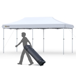 Outsunny 20' x 10' Outdoor Pop-Up Party Tent Cabana with UV-Resistant Roof, 2-Level Adjustable Height, & Storage Bag