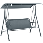 Outsunny 3-Person Porch Patio Swing with Adjustable Weather-Fighting Tilt Canopy & Comfortable Bench-Style Seat - Grey