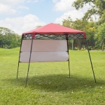 Outsunny 7' x 7' Garden Foldable Pop Up Gazebo Tent with Backpack & Adjustable Legs Outdoor Party Canopy Red & Black