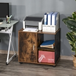 HOMCOM Printer Stand Home Office Mobile Storage Cabinet Organizer with Castors Door