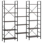 HOMCOM 5-Tier Industrial Bookshelf with Multiple Open Storage Shelf for Home Office