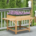 Outsunny Wooden Raised Garden Planter Bed w/ Non-woven Fabric Bag for Herbs & Plants