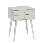 HOMCOM Modern Two-Tier Drawers Side Table, Nightstand, Living Room, Bedroom, Grey