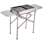 Outsunny Portable Stainless Steel Charcoal BBQ Grill Kebab Barbecue